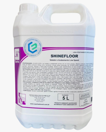 Propriedades e Utiliza��es
SHINEFLOOR � um selador e acabamento acr�lico em um �nico produto.Oferece prote��o, economia e facilidade de aplica��o.Indicado
para �reas de m�dio e baixo tr�fego como:escrit�rios, cl�nicas, �reas comerciais, �reas de baixo fluxo em hospitais, etc.
SHINEFLOOR � aplic�vel em paviflex, mantas vin�licas, borrachas (plurigoma), granilite, marmorite, ard�sias e outros tipos de pedras.
SHINEFLOOR auxilia a penetra��o nos poros, proporcionando maior ader�ncia, nivelamento, alto brilho e transpar�ncia, real�ando a cor
natural do piso e facilitando a limpeza di�ria.