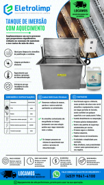 Tanque de Limpeza de Utencilios por - Imers�o