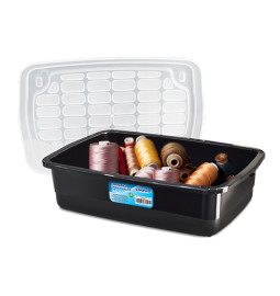CONTAINER ORGANIZADOR PRETO C/ TAMPA TRANP 5L